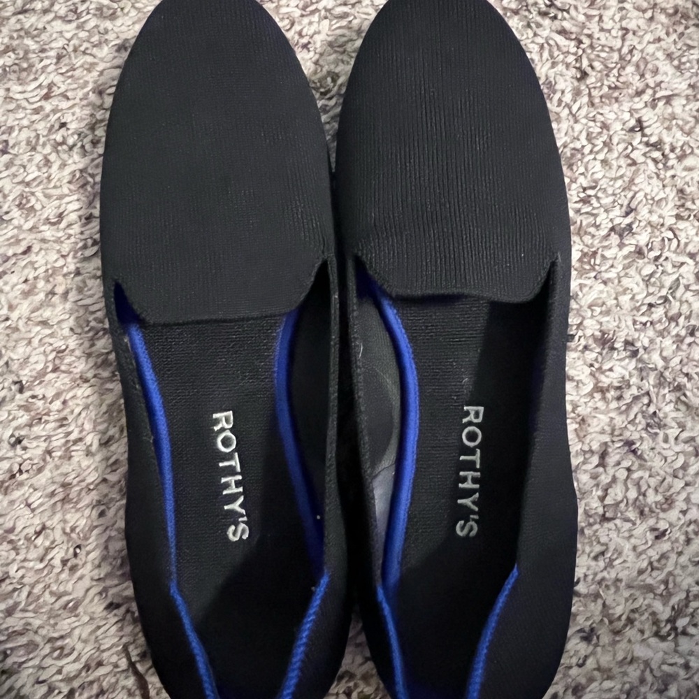 Rothy's Black Flats Minimalist Slip-On Design Size 9